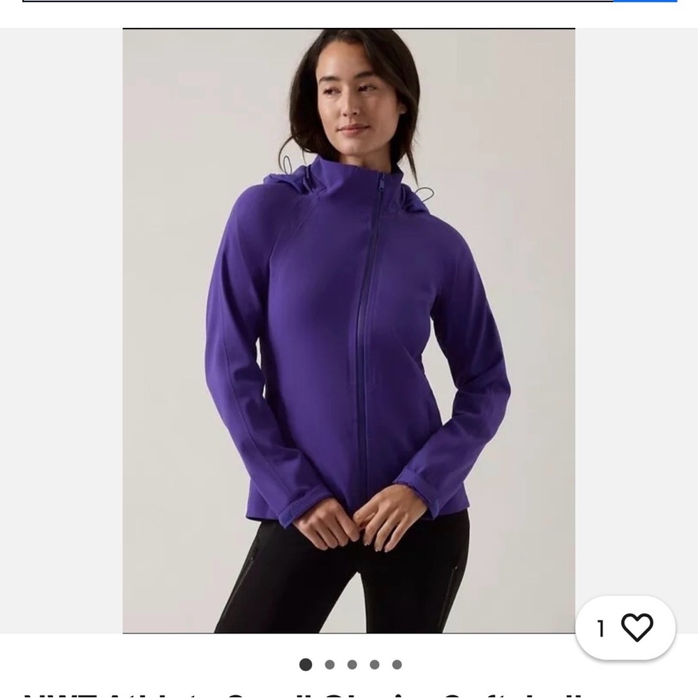 Athleta Women’s Deep Purple Hooded Softshell Utility Jacket